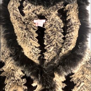 Cochni 100% rabbit fur hooded vest